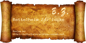 Bettelheim Zöldike névjegykártya