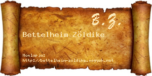 Bettelheim Zöldike névjegykártya